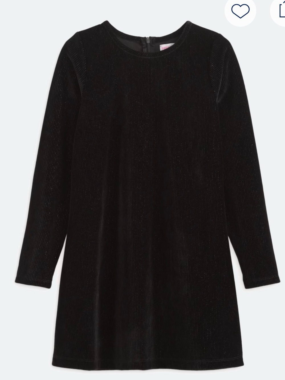 NWT Shimmering Black Velour Kids Dress